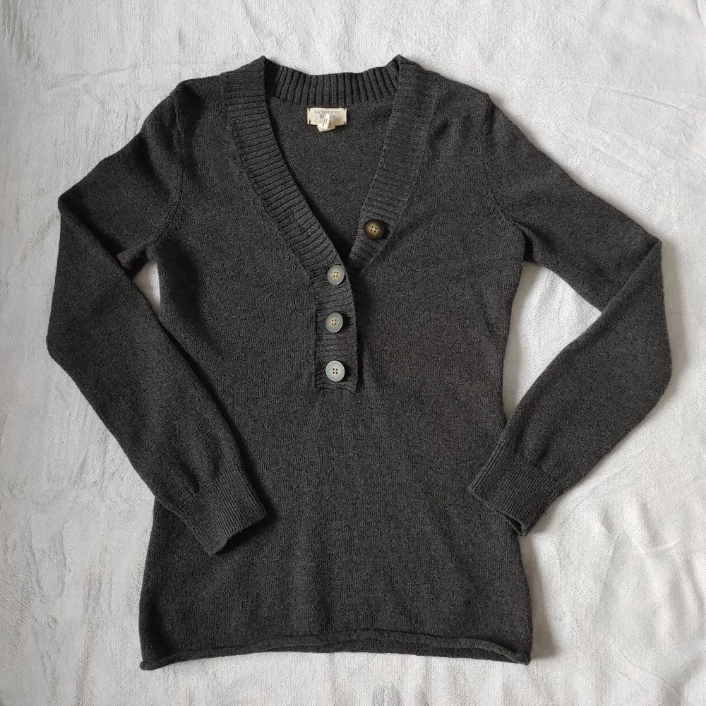 Land's End Grey Medium-Weight Sweater